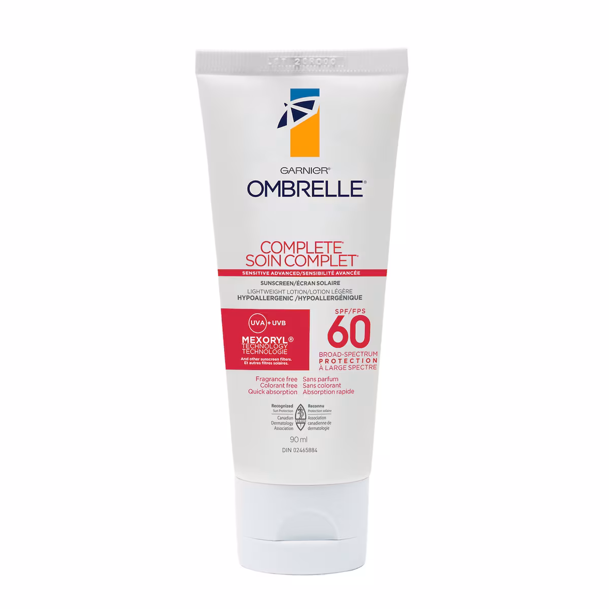 Soin complet lotion écran solaire pour peaux sensibles sensibilité avancée fps 60 uva + uvb