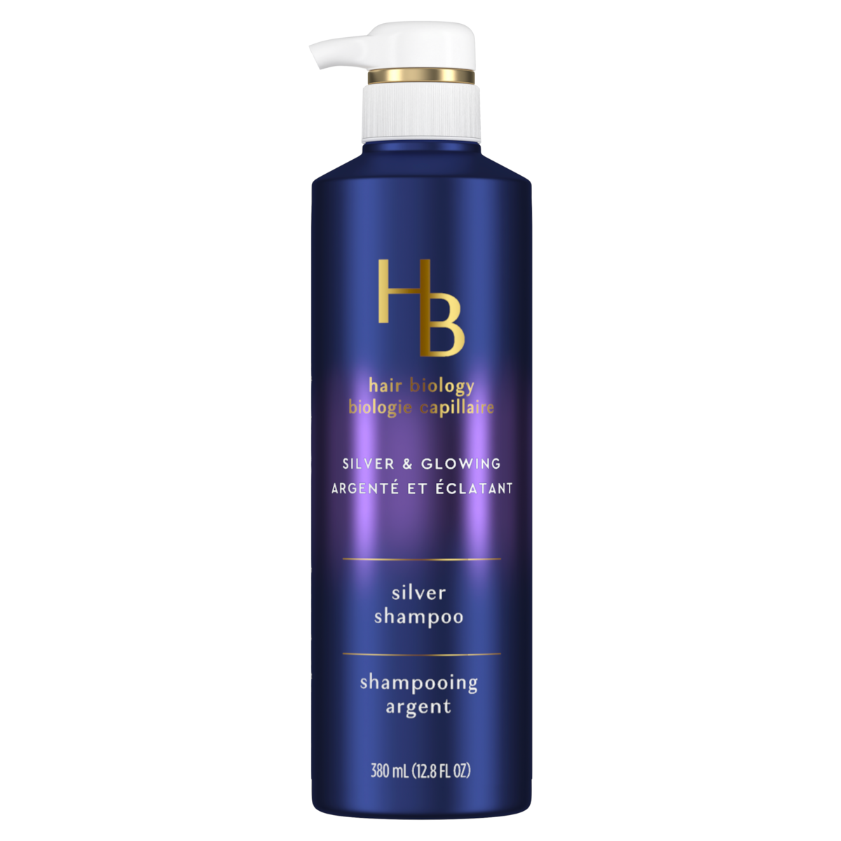 Shampooing violet argenté  pour cheveux gris ou blonds colorés avec tons cuivrés, combat les tons cuivrés et ravive