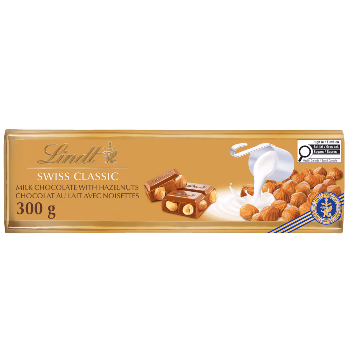 SWISS CLASSIC Gold Barre de chocolat au lait à la noisette