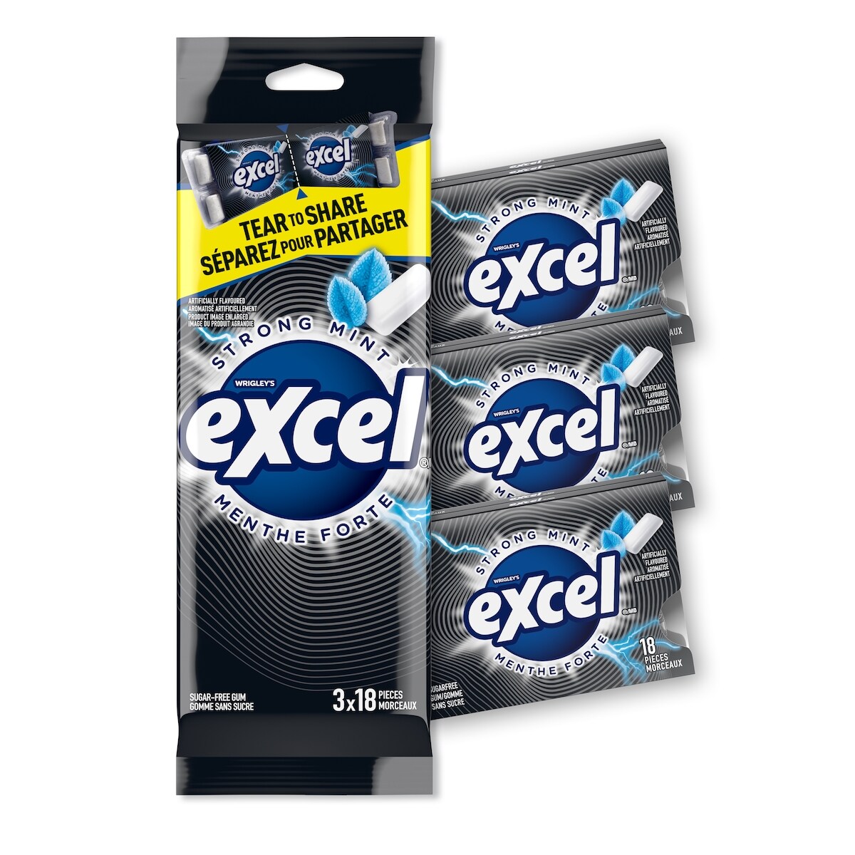 Excel Menthe forte, gomme à mâcher sans sucre