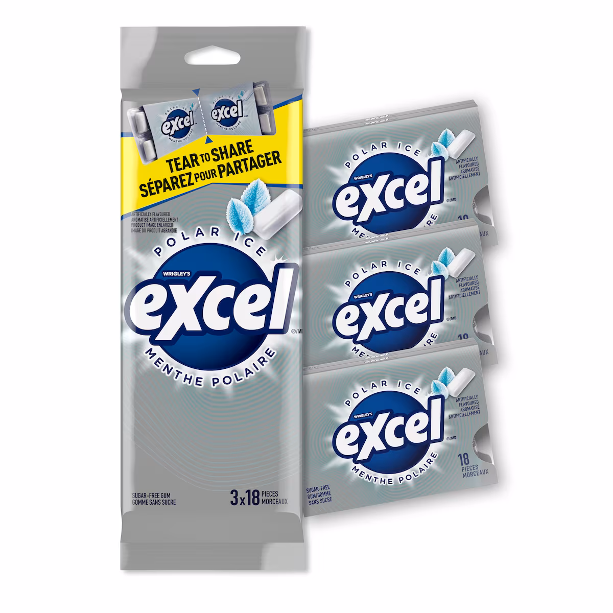 Excel Menthe polaire, gomme à mâcher sans sucre