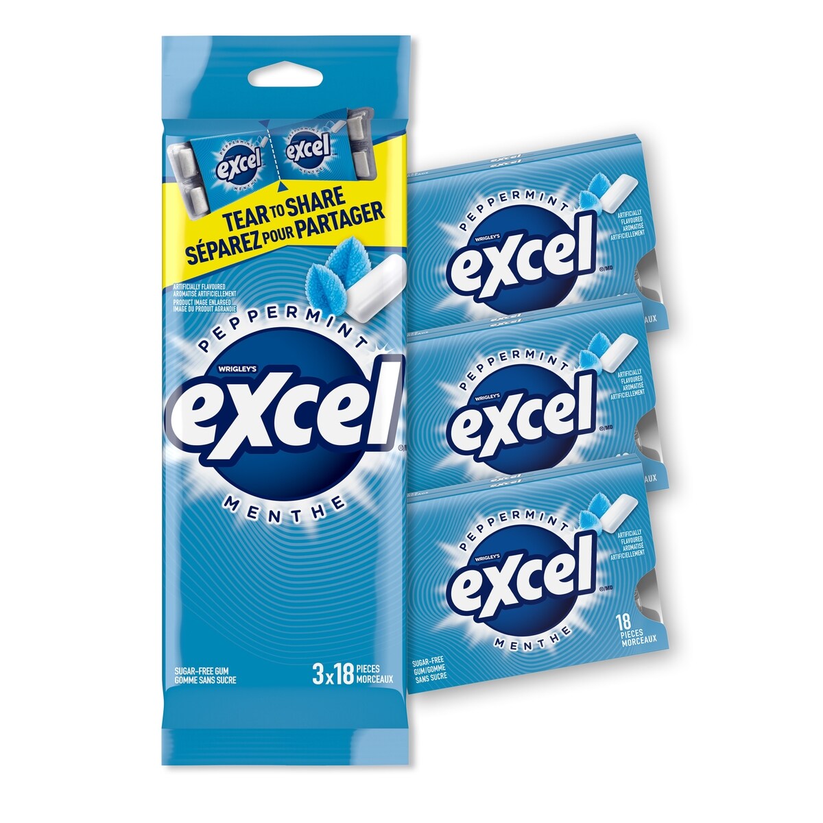 Excel Menthe poivrée, gomme à mâcher sans sucre
