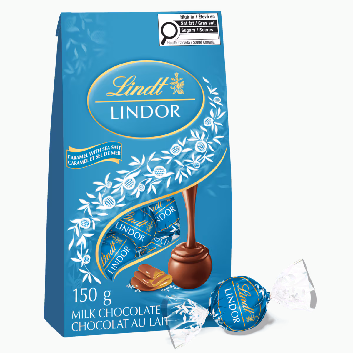 Truffes LINDOR au chocolat lait avec caramel et sel de mer   Sachet