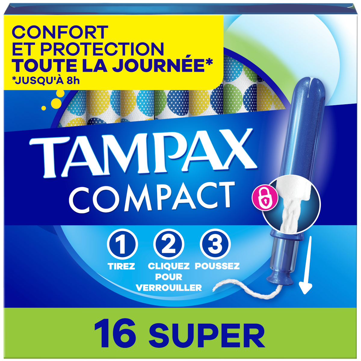 Tampons Pocket Pearl avec tresse anti-fuites LeakGuard, degré dabsorption super, non parfumés, 16 tampons.
