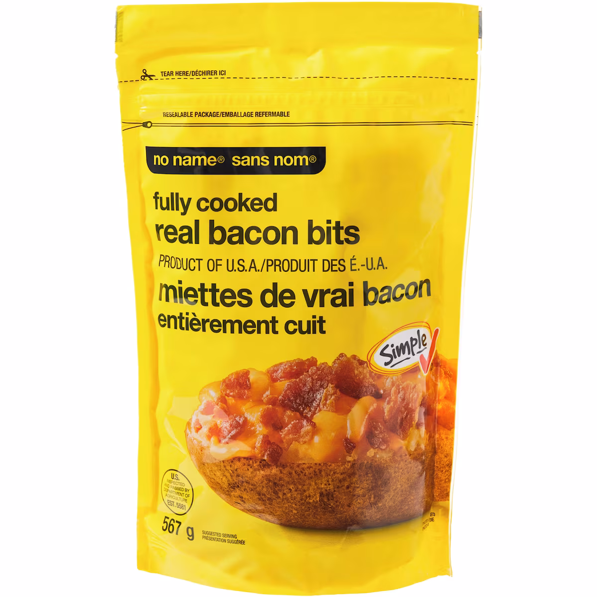 Miettes de vrai bacon entièrement cuit