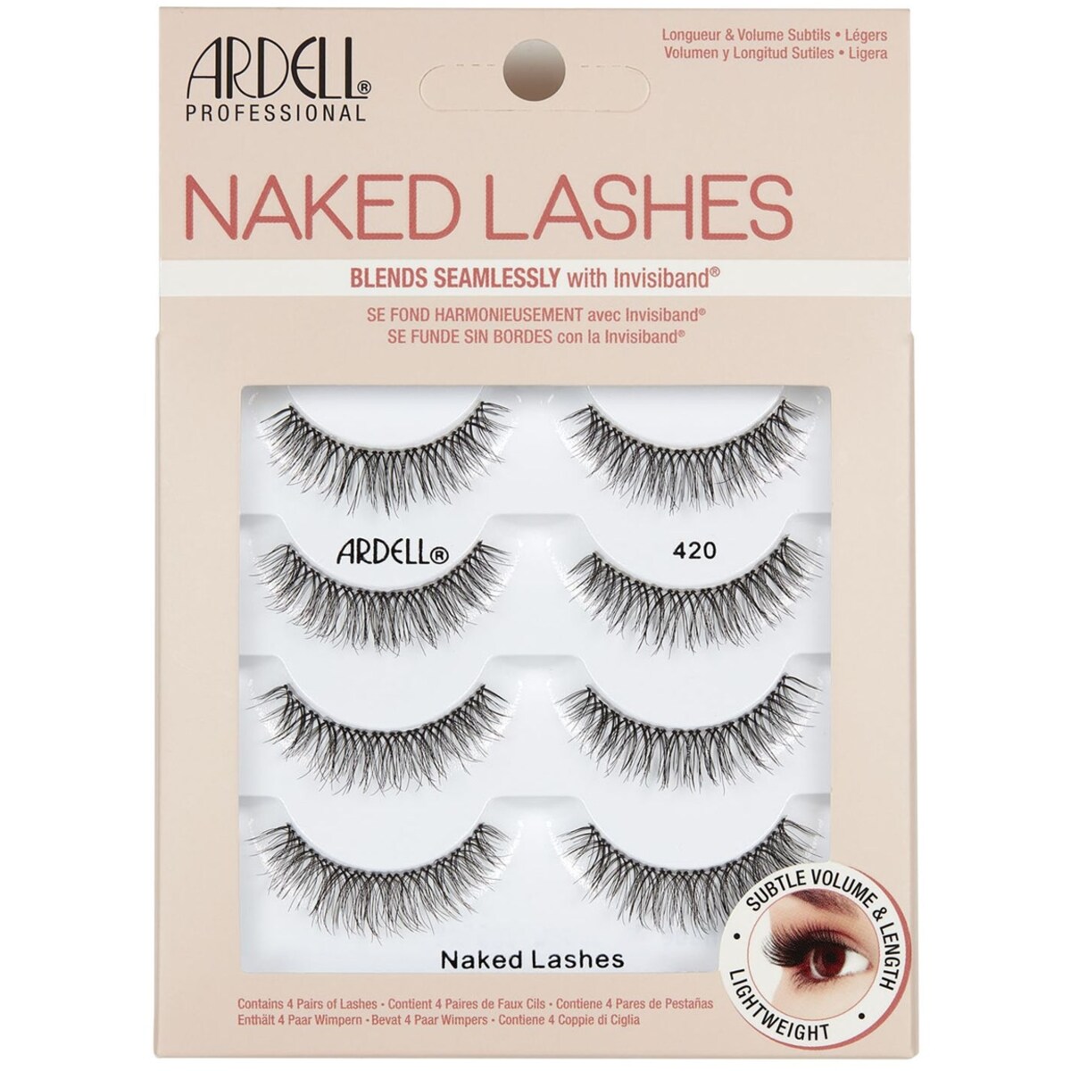 Multi-emballage Faux cils Naked 420, Paquet de 4