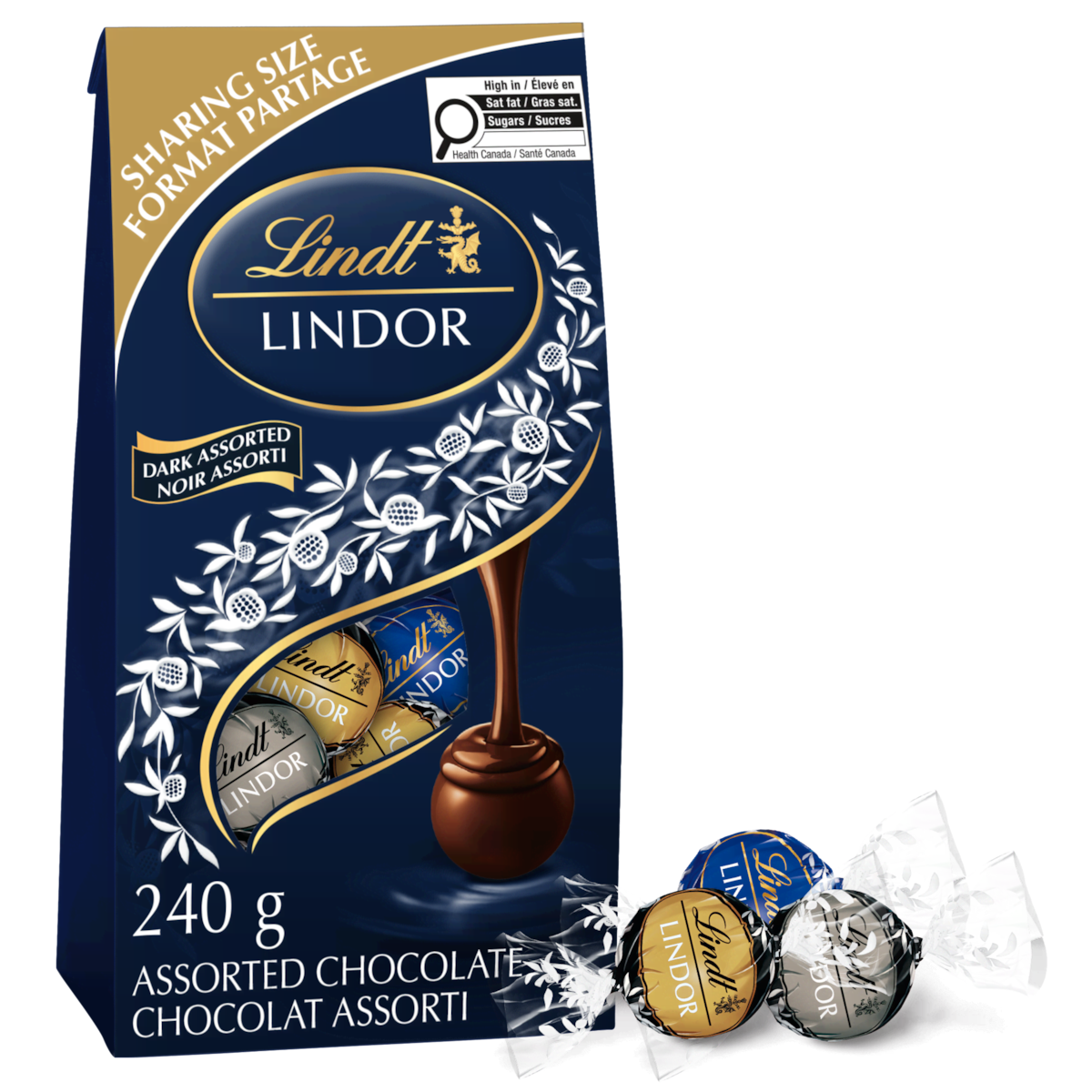 Truffes LINDOR assorties au chocolat noir Sachet