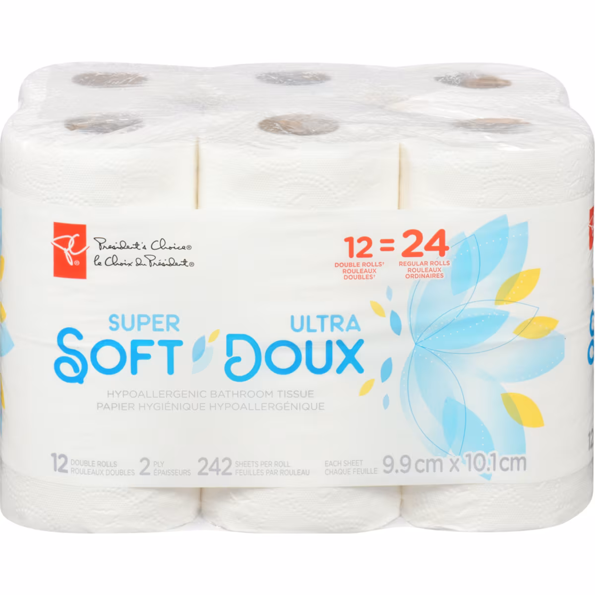 Papier hygiénique hypoallergénique ultra doux, lot de 12