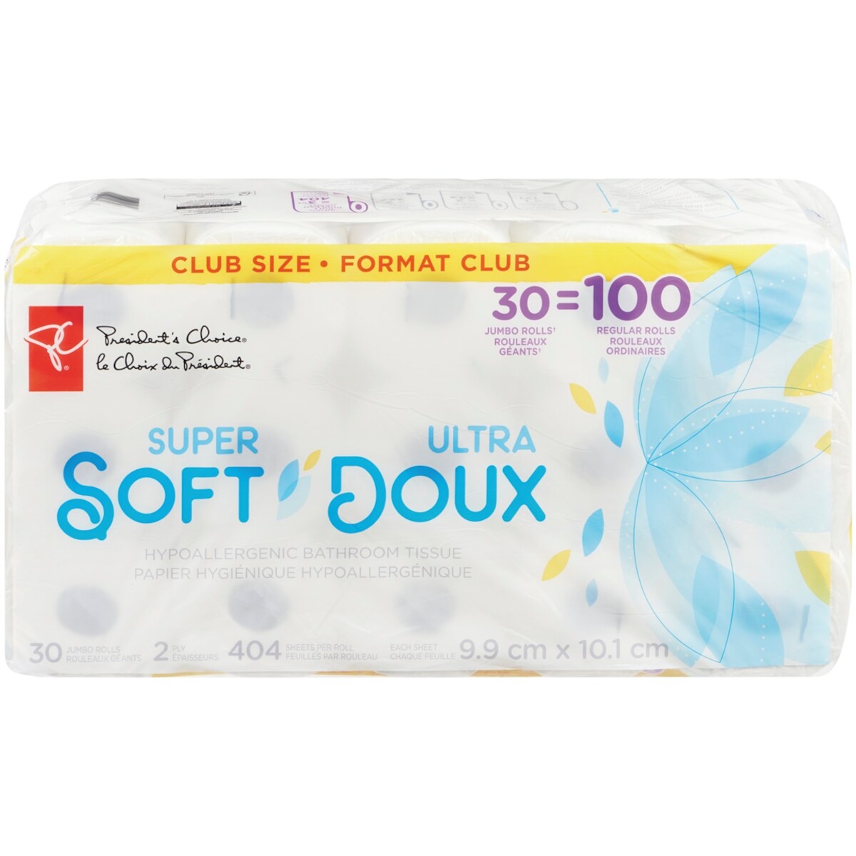 Papier hygiénique hypoallergénique ultra doux, format club