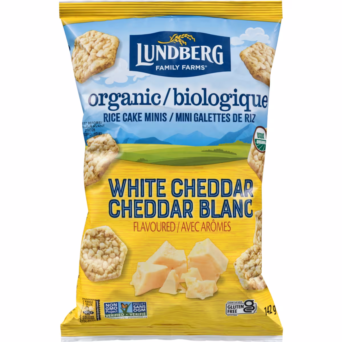 Mini galettes de riz cheddar blanc avec arômes biologique