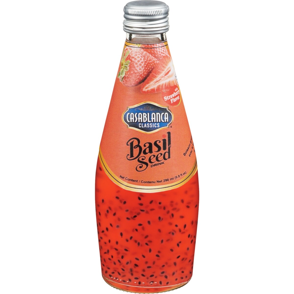Boisson graines basil avec la saveur de fraise