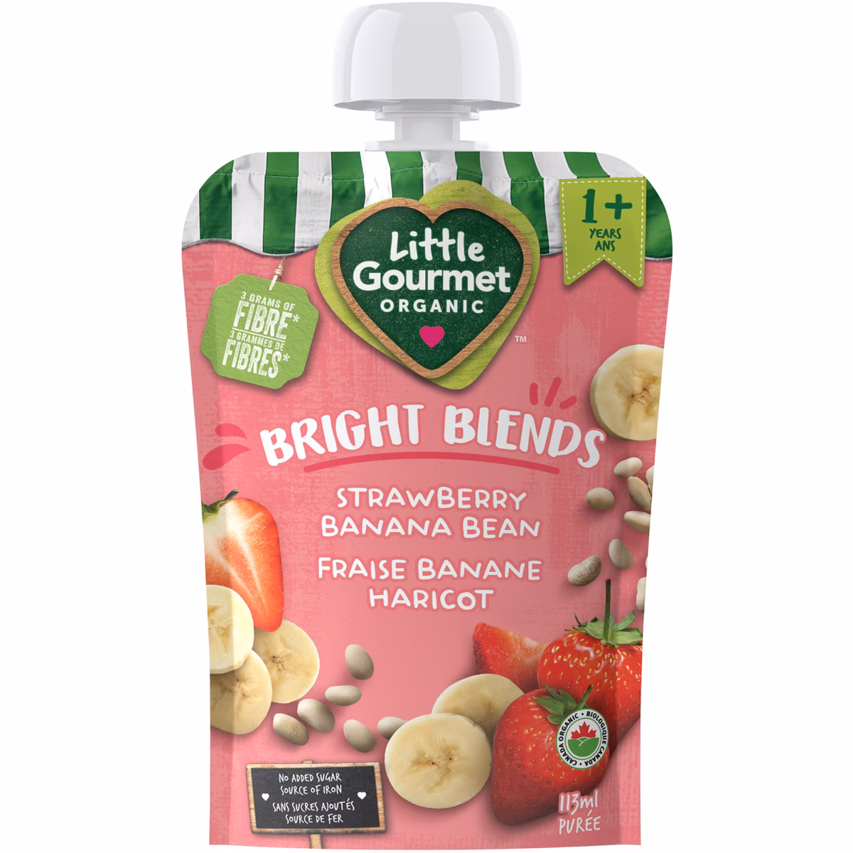 Purée biologique fraise banane haricot
