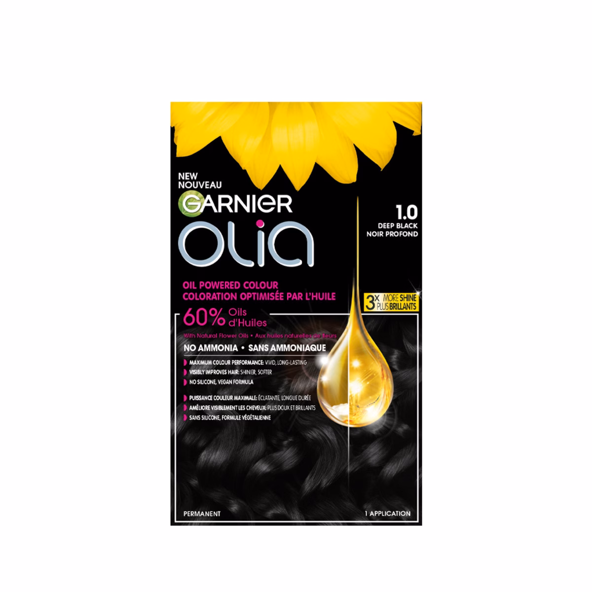 Olia coloration optimisée par l'huile 1.0 noir profond