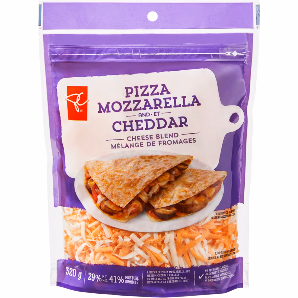 Mélange de fromages pour pizza Mozzarella et cheddar
