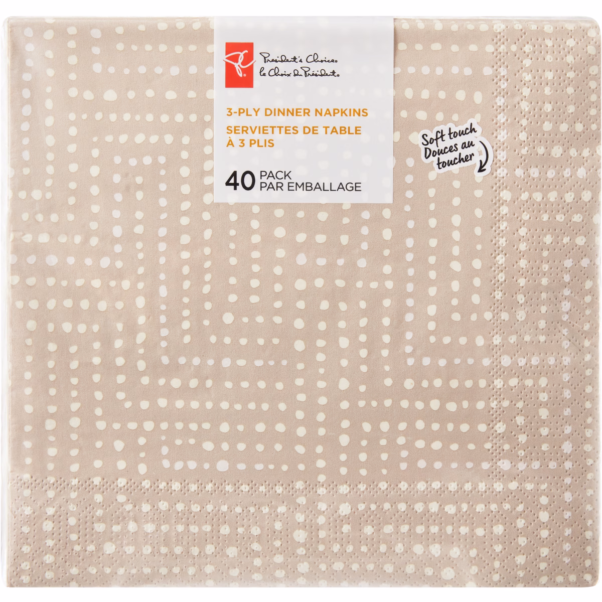 Serviettes de table à 3 plis, paquet de 40