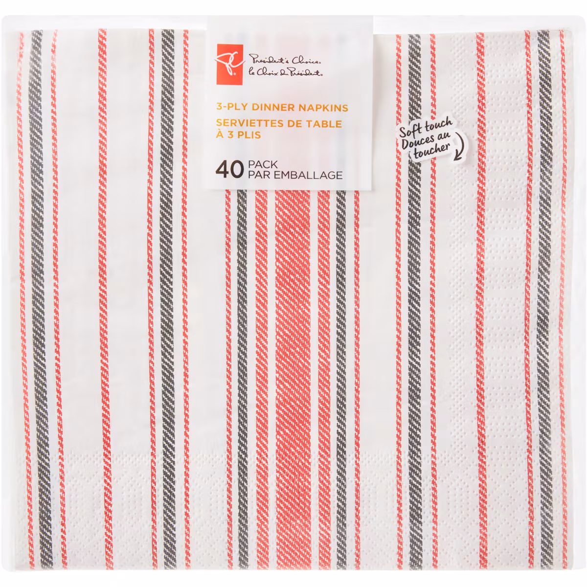 Serviettes de table, rayées