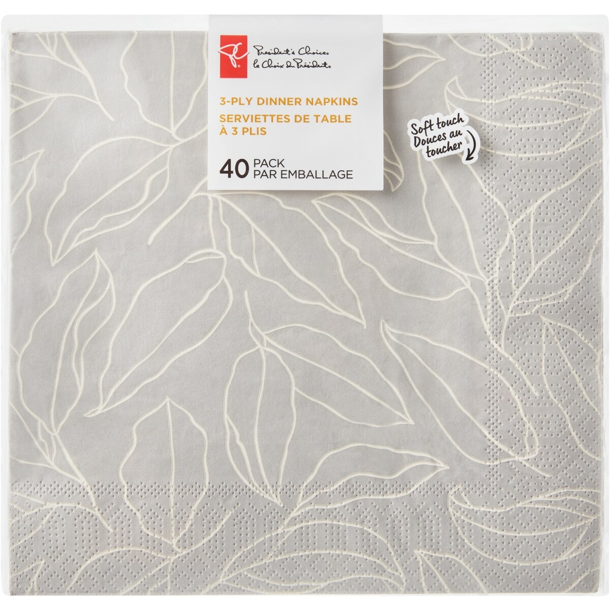 Serviettes de table à 3 plis, paquet de 40, feuilles