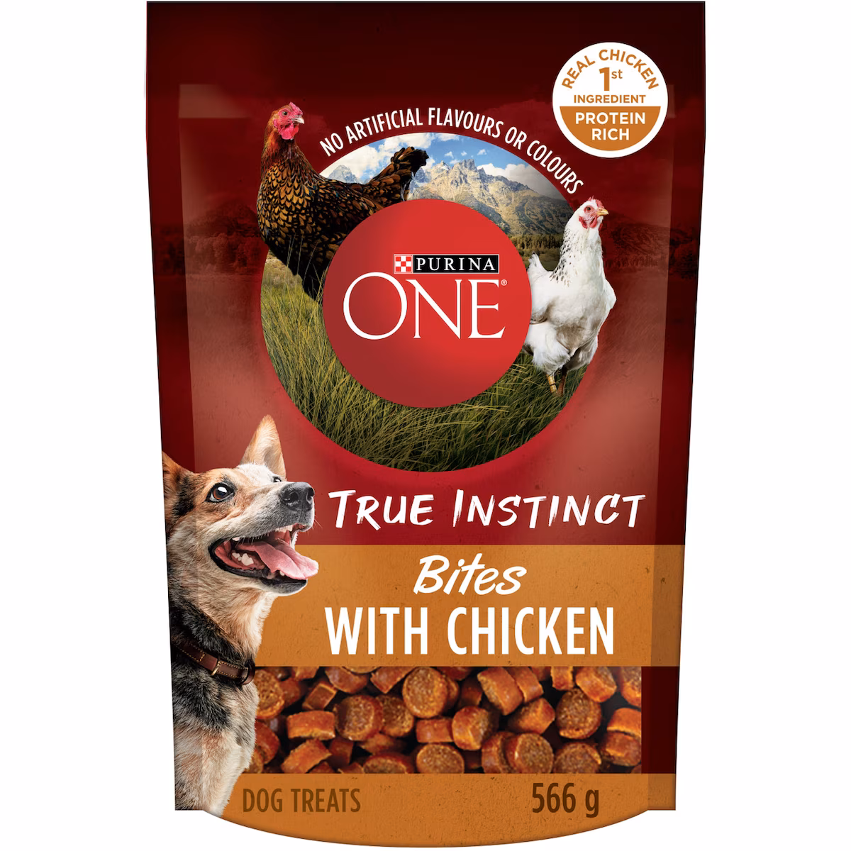 ONE Véritable Instinct Bouchées Poulet, Gâteries pour Chiens 566 g