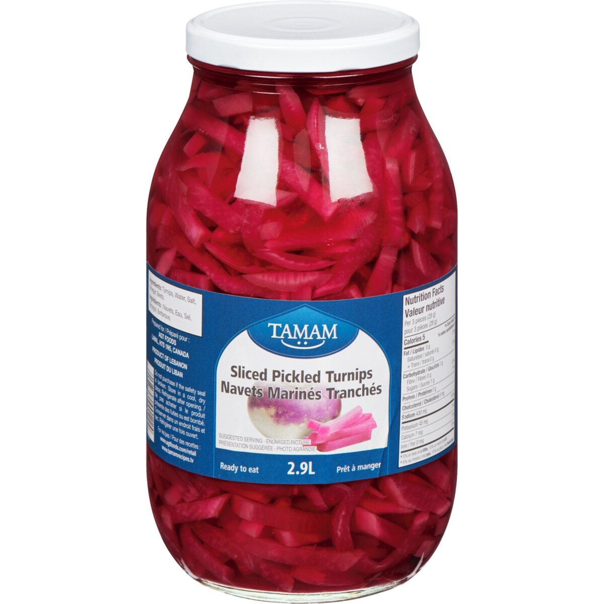 Navets marinés tranchés