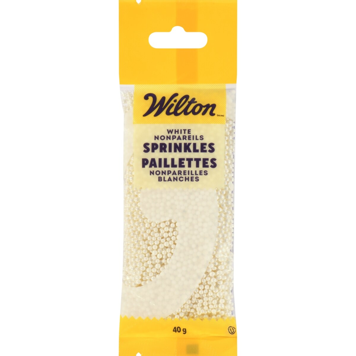 Sachet de paillettes nonpareilles blanches, 40 g