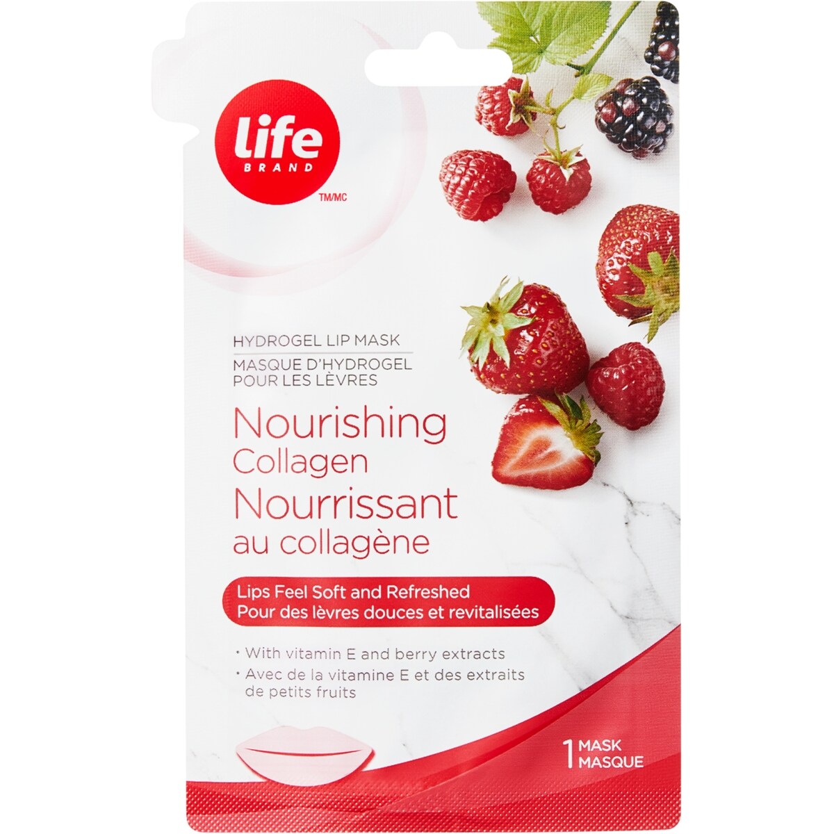 Masque dhydrogel pour les lèvres nourrissant au collagène