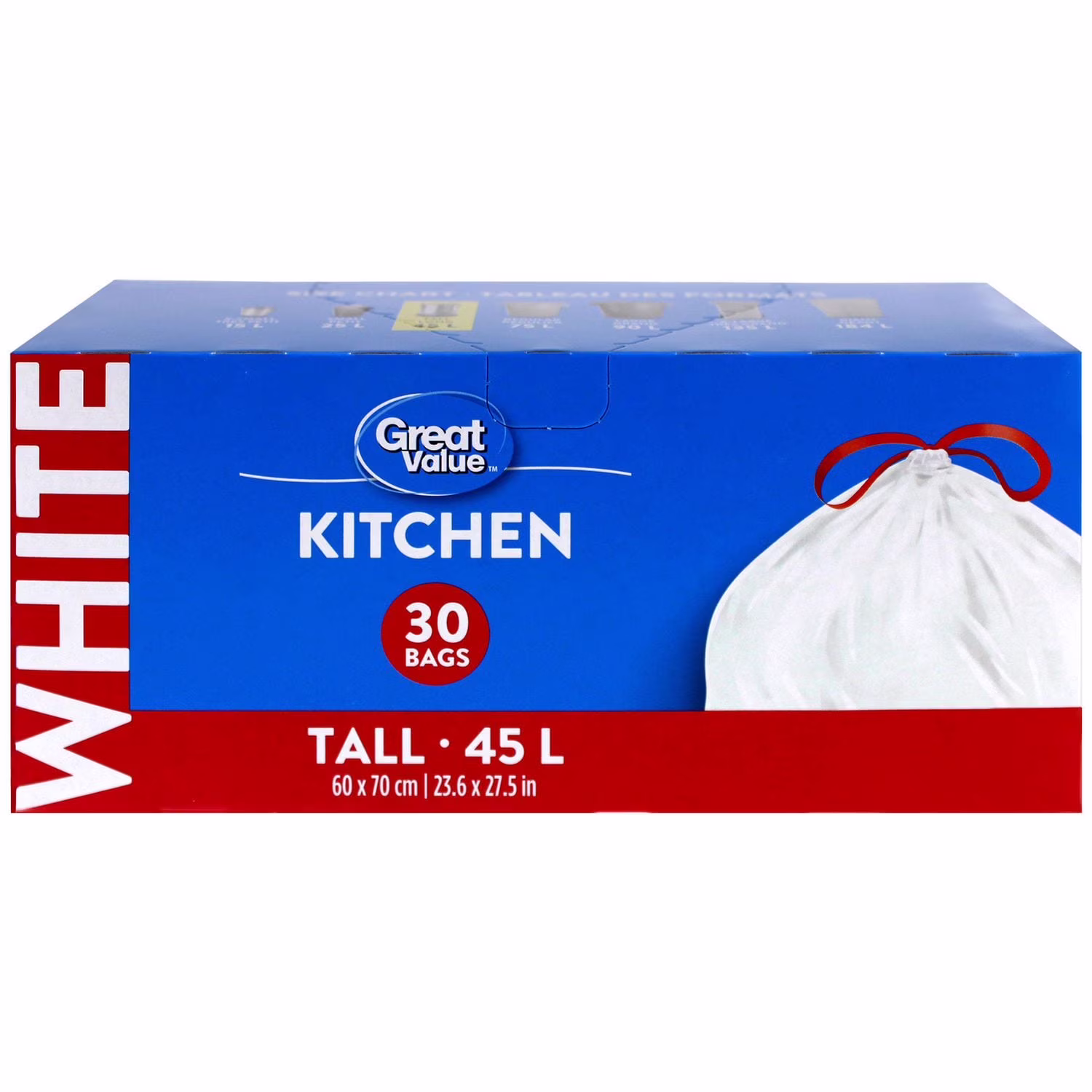 Great value sacs à ordures de cuisine longs. . 30sacs