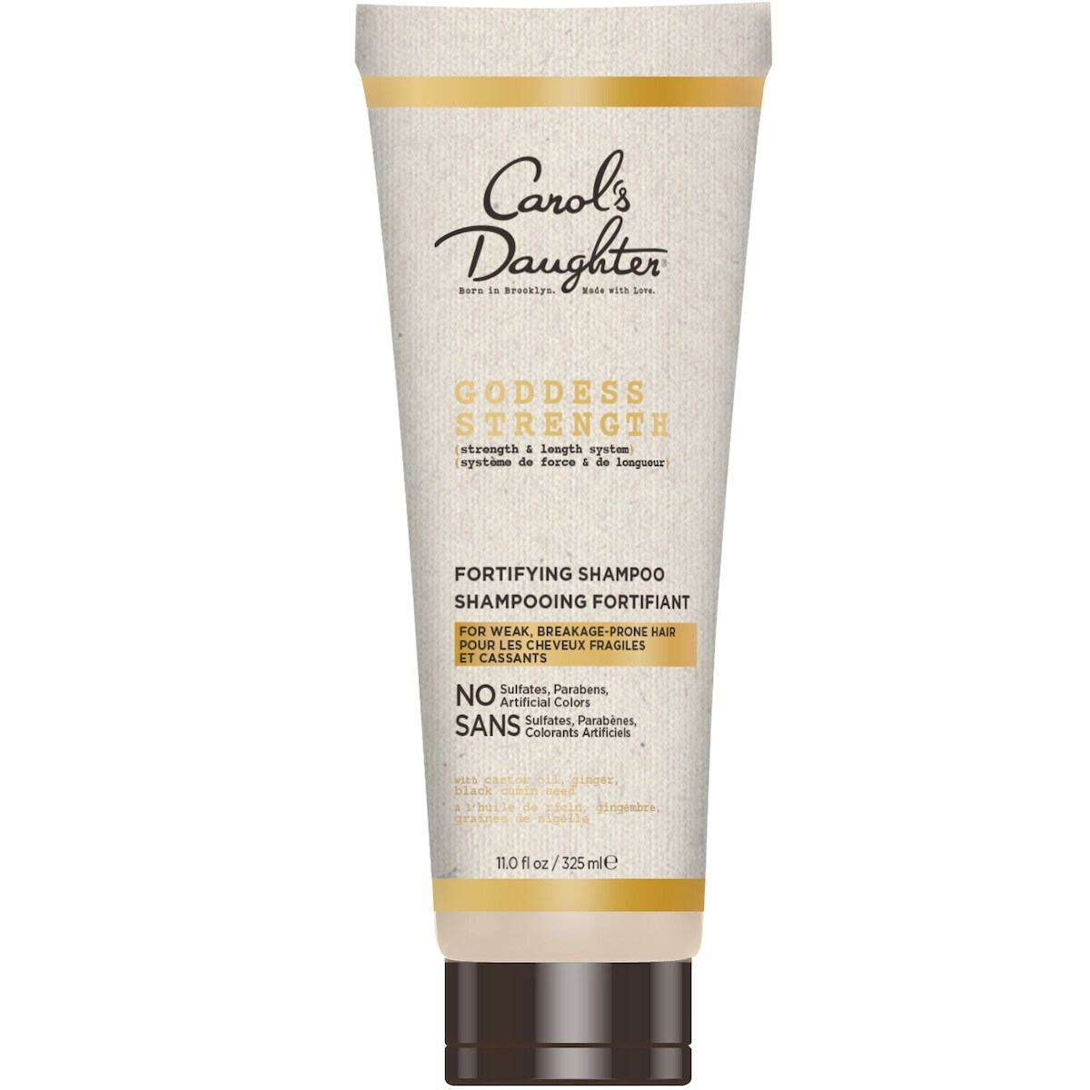Goddess strength shampooing fortifiant à l'huile de ricin, gingembre, graines de nigelle