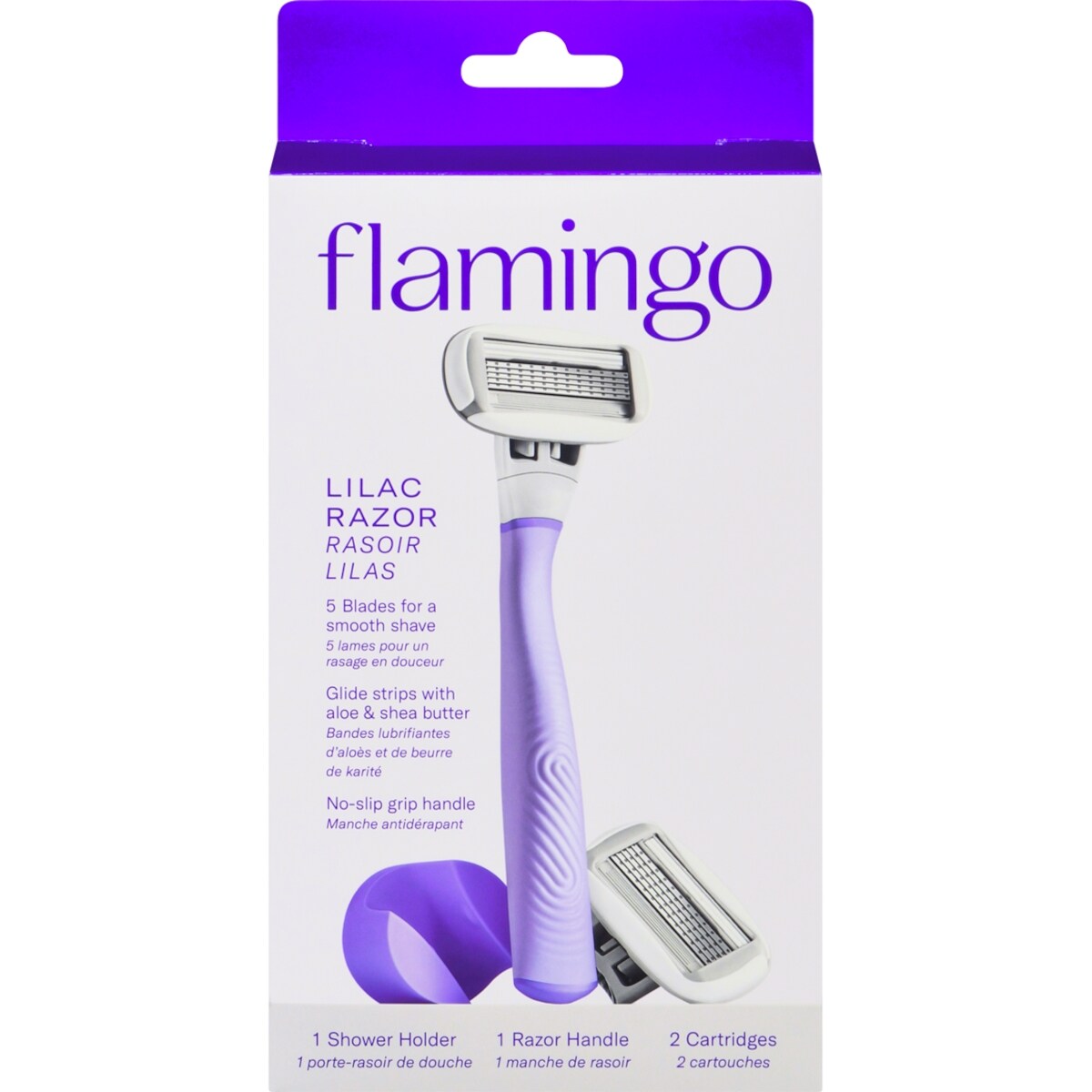 Rasoir pour femmes à 5 lames flamingo  lilas