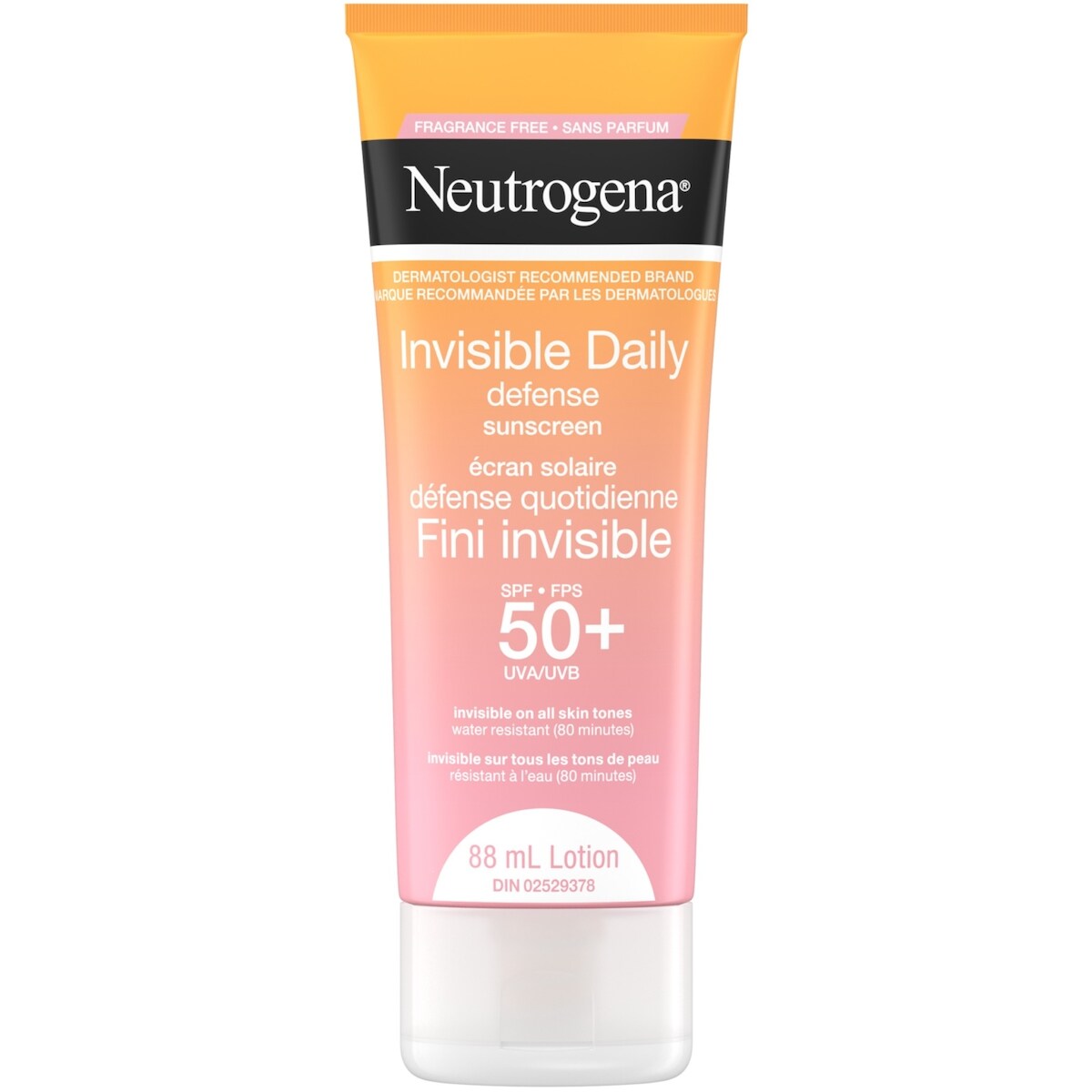 Lotion écran solaire sans parfum  Défense quotidienne Fini invisible FPS 50, complexe antioxydant, sans oxybenzone, résistant à l'eau, invisible sur tous les tons de peau, protection contre le soleil et les effets de l'environnement