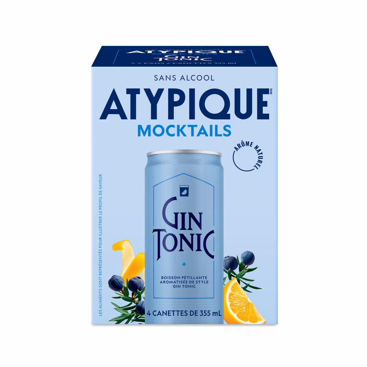 Boisson pétillante arômatisée style gin tonic sans alcool