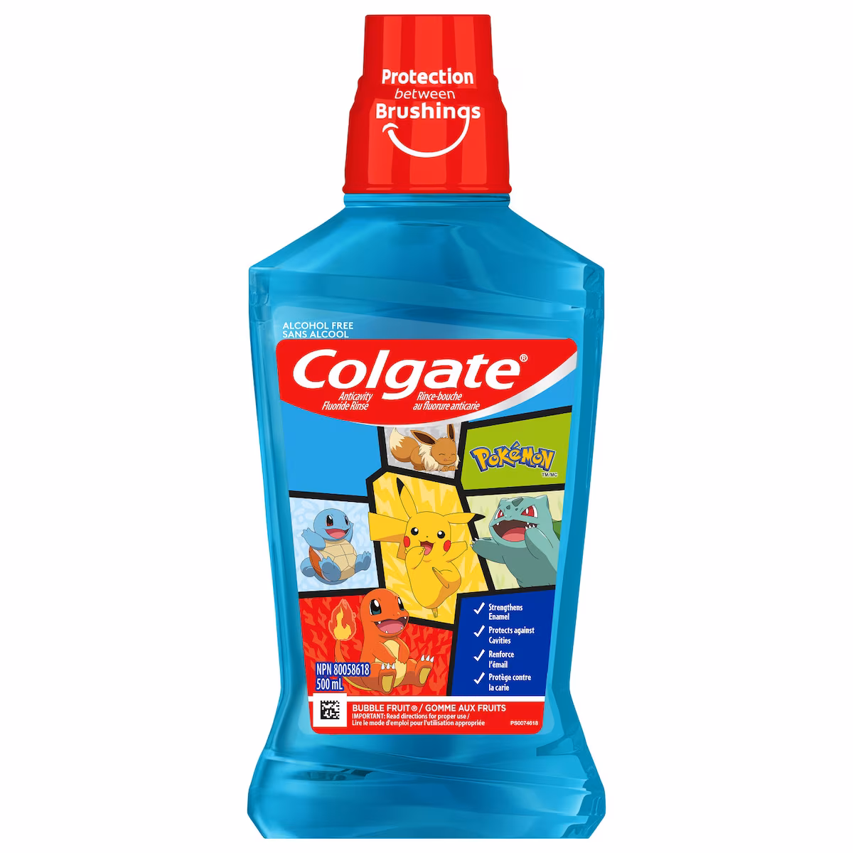Kids rince-bouche au fluorure anticarie pokémon gomme aux fruits