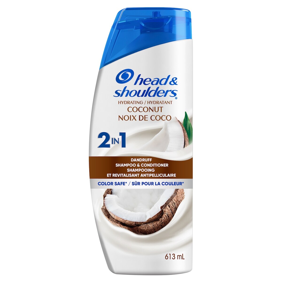 Shampooing et revitalisant antipelliculaire 2 en 1 s à la noix de coco pour un usage quotidien, sans parabènes