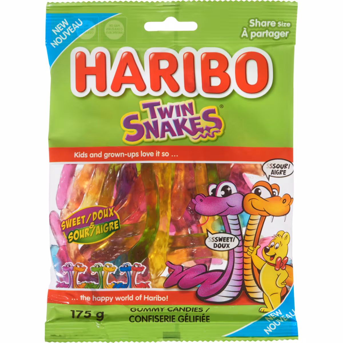 Twin snakes confiserie gélifiée doux & aigre à partager