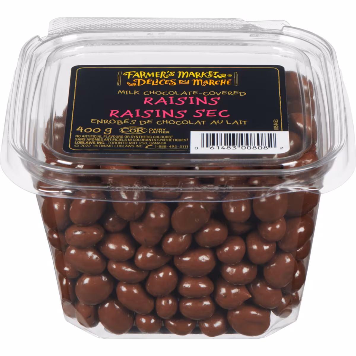 Raisins secs enrobés de chocolat au lait