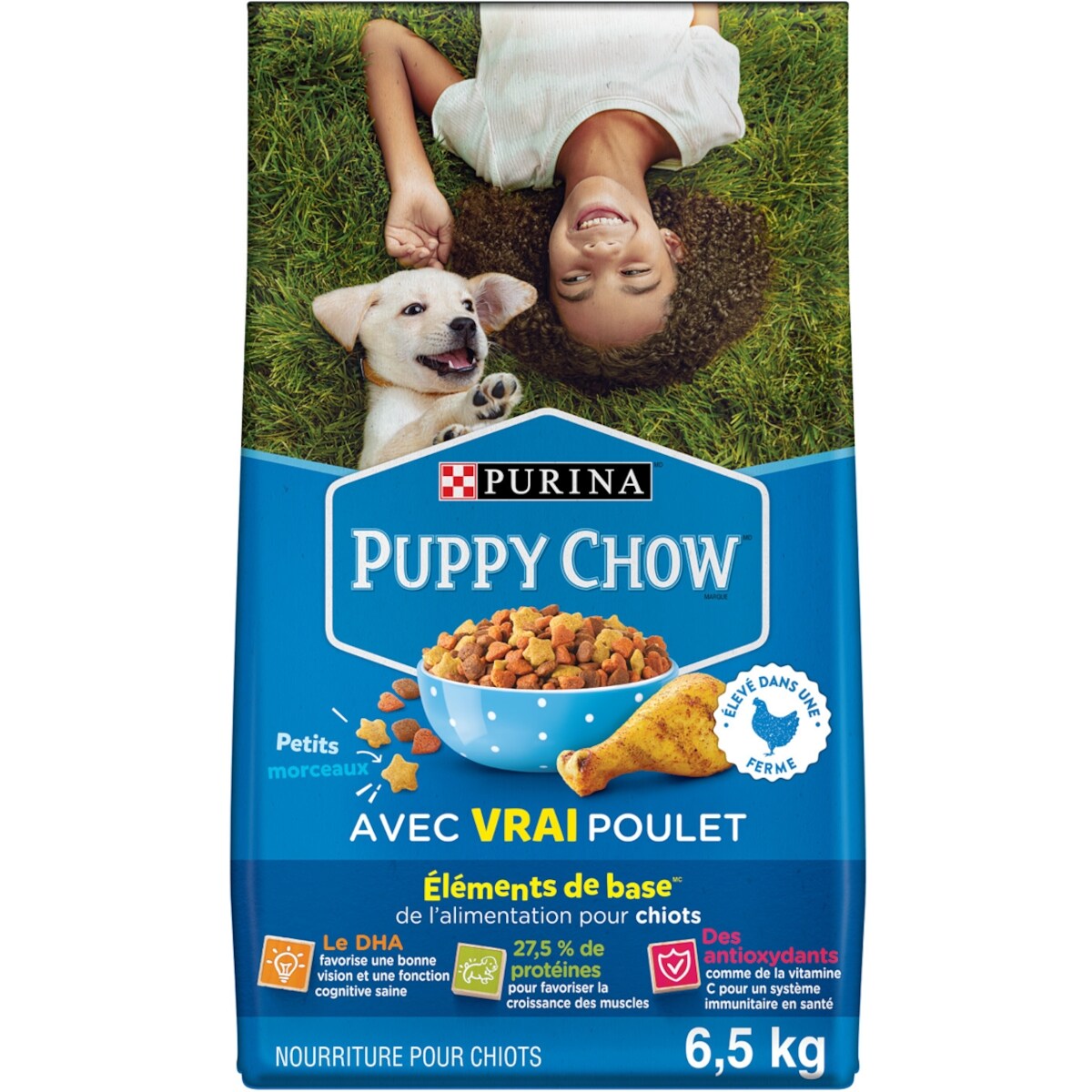 Puppy Chow Complète avec du Vrai Poulet, Nourriture Sèche pour Chiots 6,5 kg