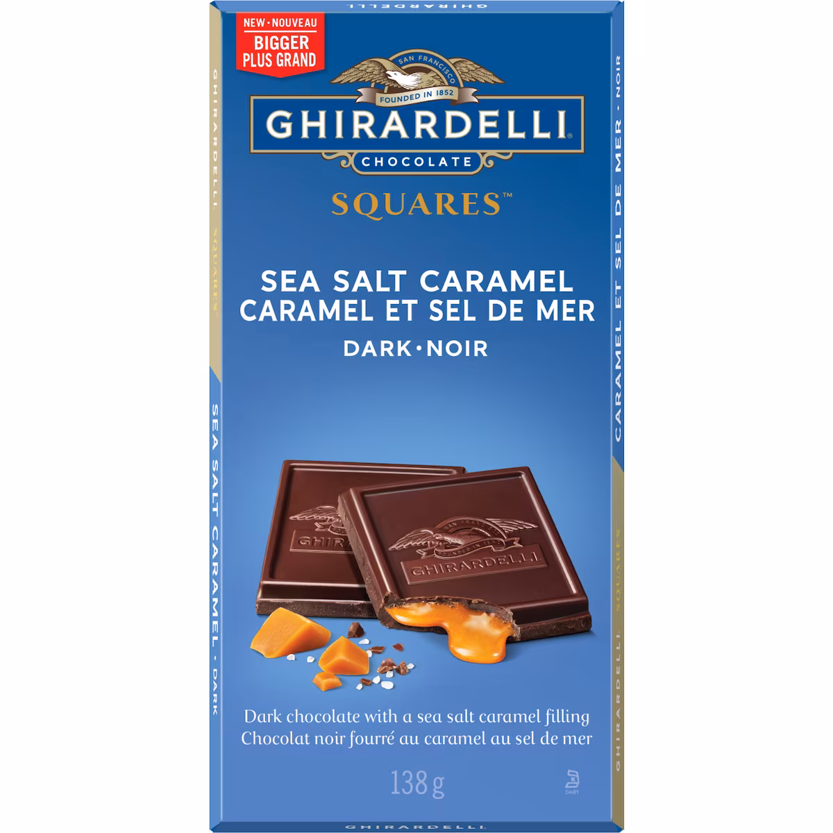 Tablette au chocolat noir à la fleur de sel et au caramel