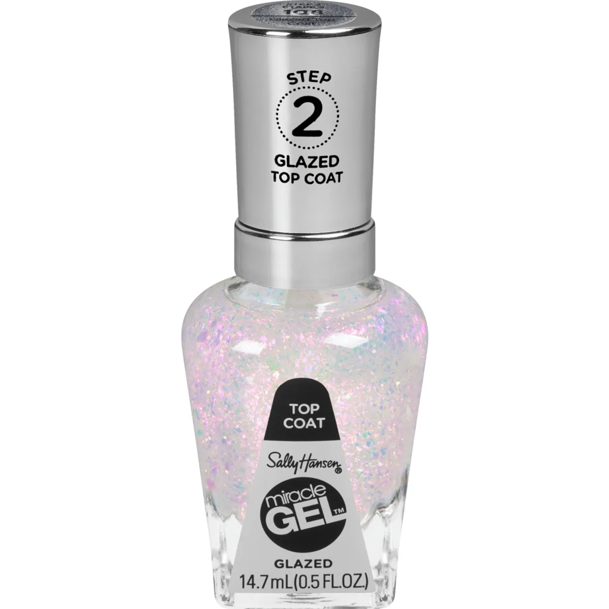 Vernis de finition miracle gel, système de simili-gel en 2 étapes, sans lampe uv, jusqu'à 8 jours de couleur et brillance glazed - 108
