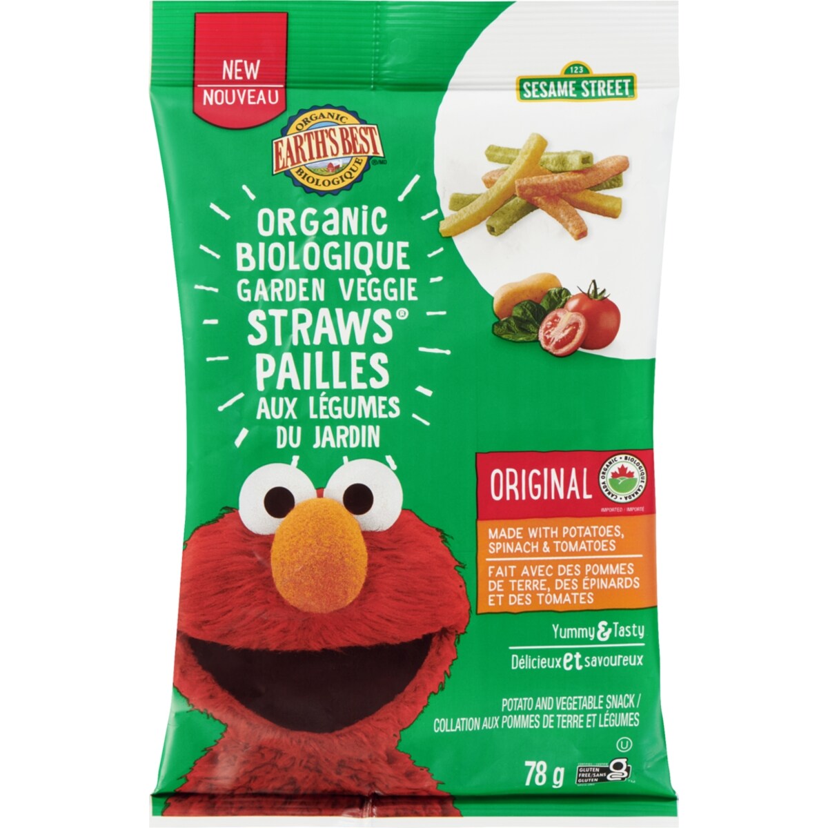 Pailles aux légumes du jardin biologique original