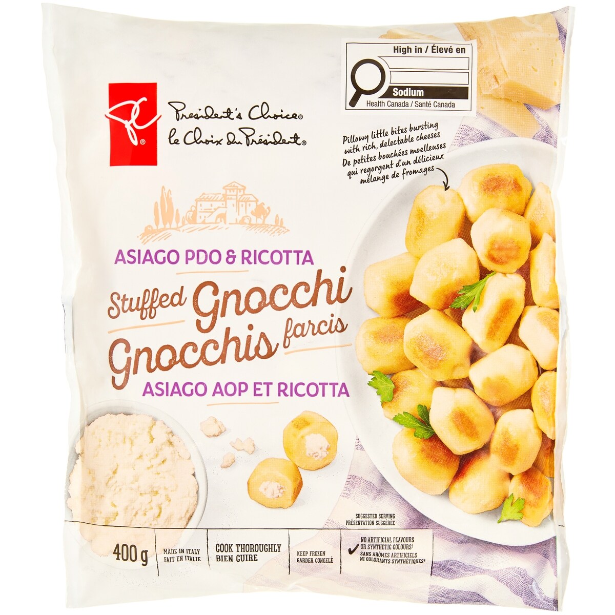 Gnocchis farcis à lasiago AOP et à la ricotta