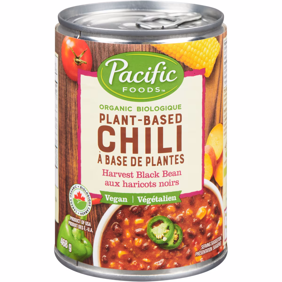 Chili à base de plantes biologique aux haricots noirs