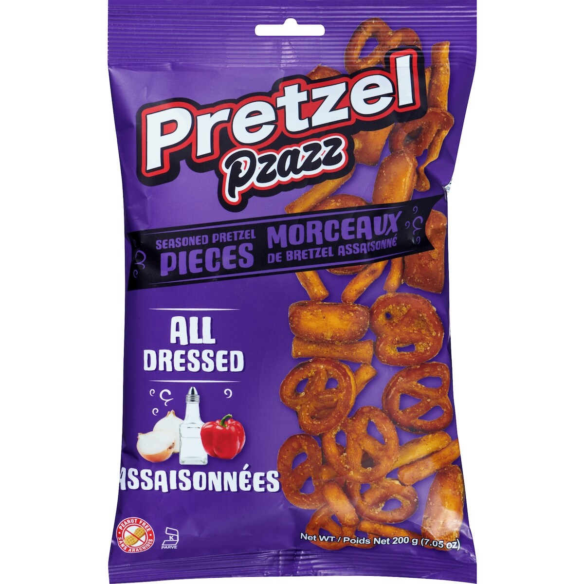 Morceaux de bretzel assaisonné assaisonnées