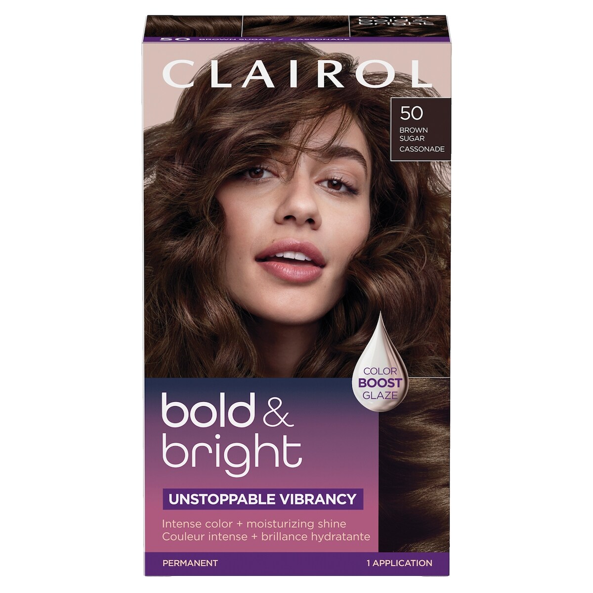 Coloration permanente bold & bright, couleur intense + brillance hydratante 50 cassonade
