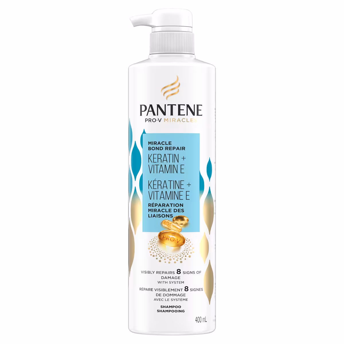 Shampooing sans sulfate Réparation des liaisons Kératine + vitamine E Pro-V Miracles