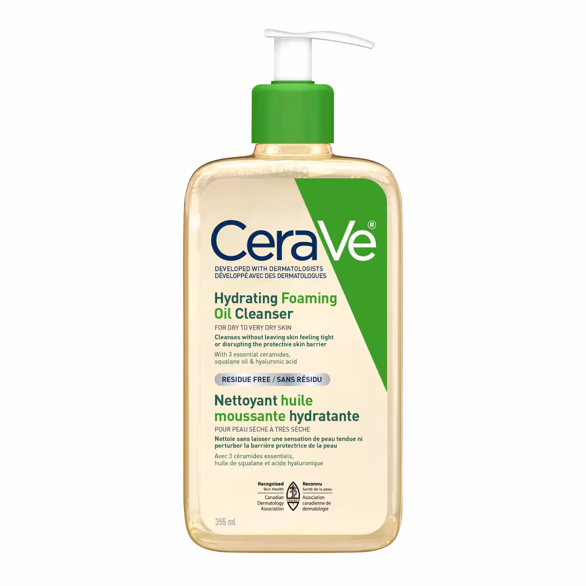 Nettoyant huile moussante hydratante pour peau sèche à très sèche