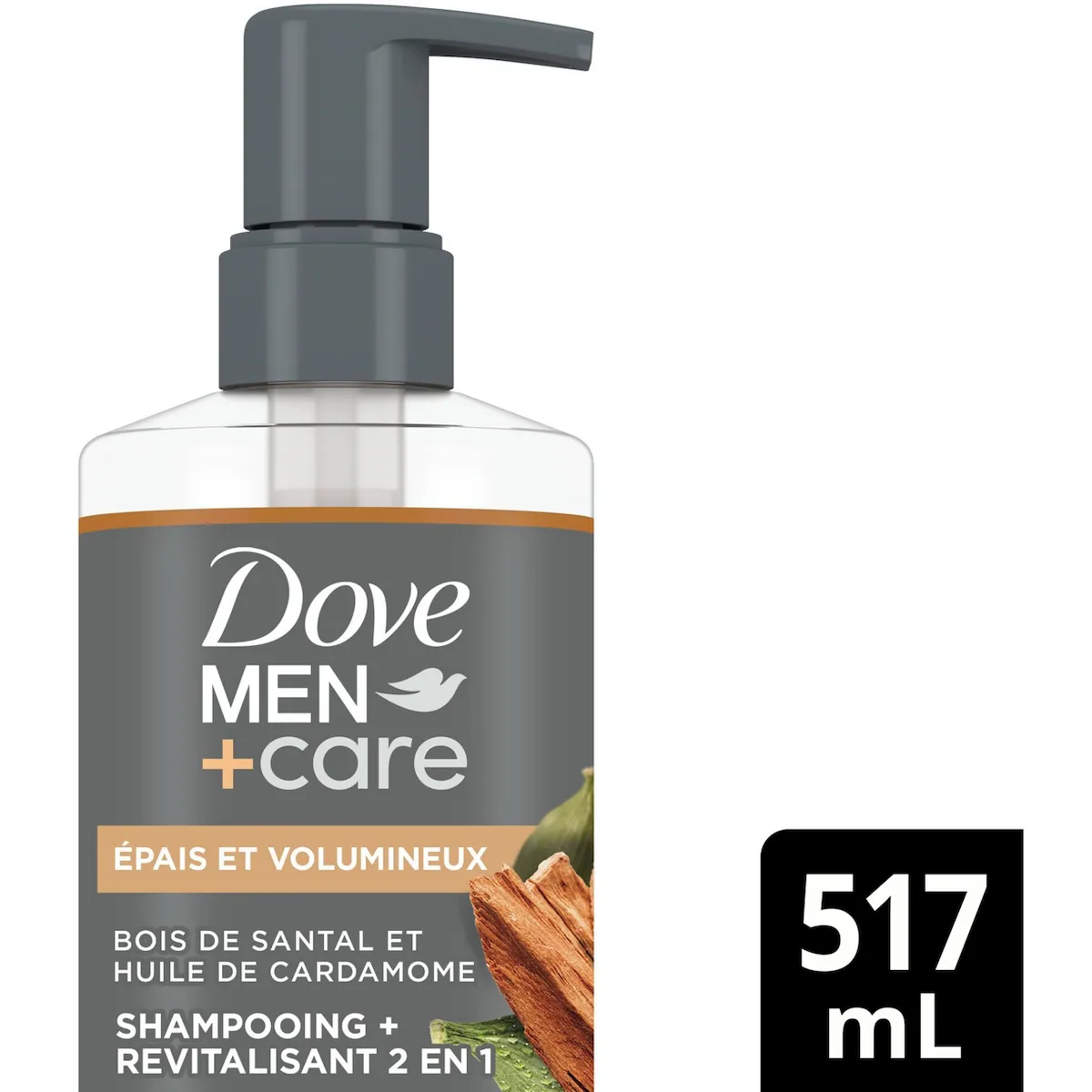 Épais et Volumineux Shampooing + Revitalisant 2 en 1 Bois de Santal et Huile de Cardamome