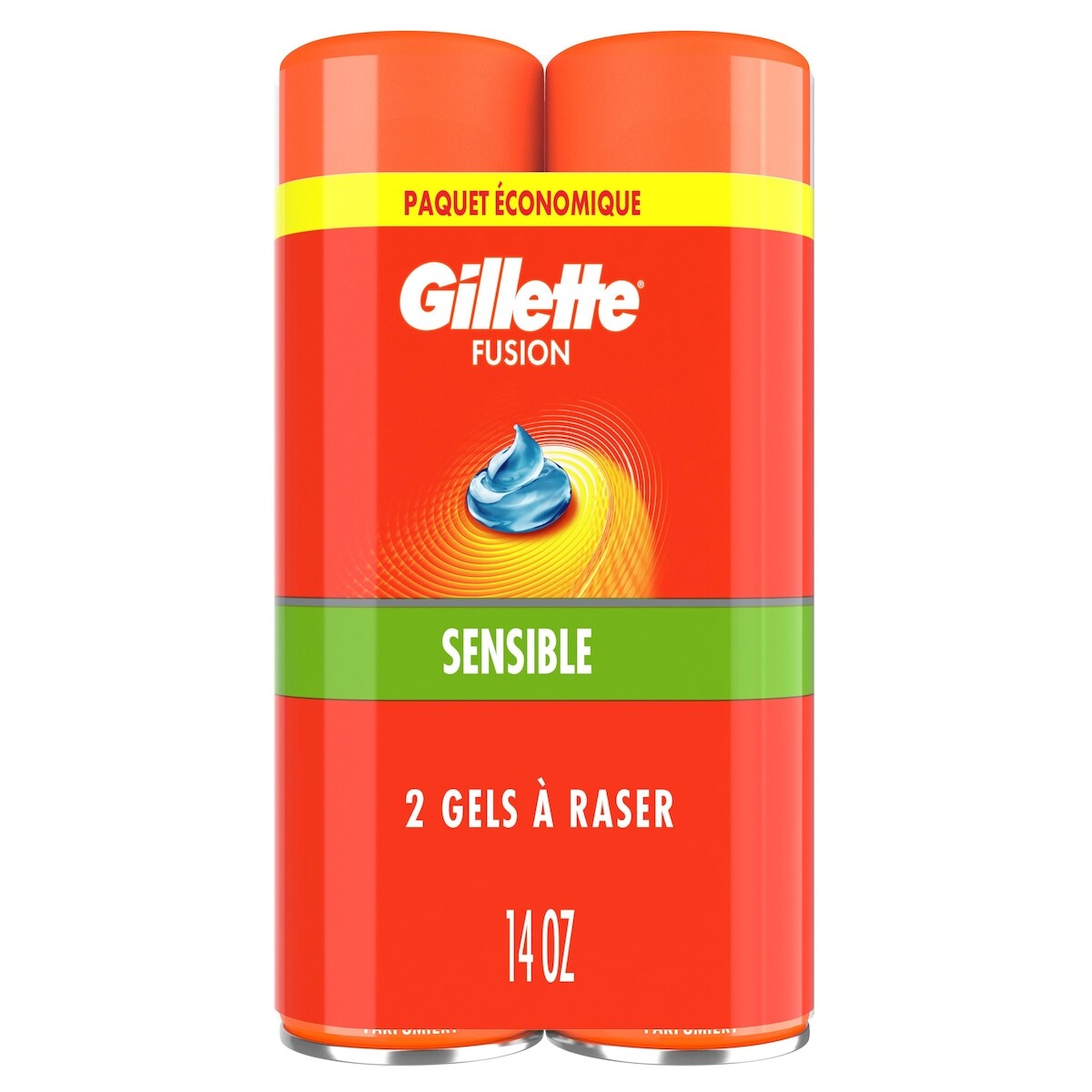 Gel à raser fusion5 hydra gel ultra sensible pour hommes, paquet jumelé