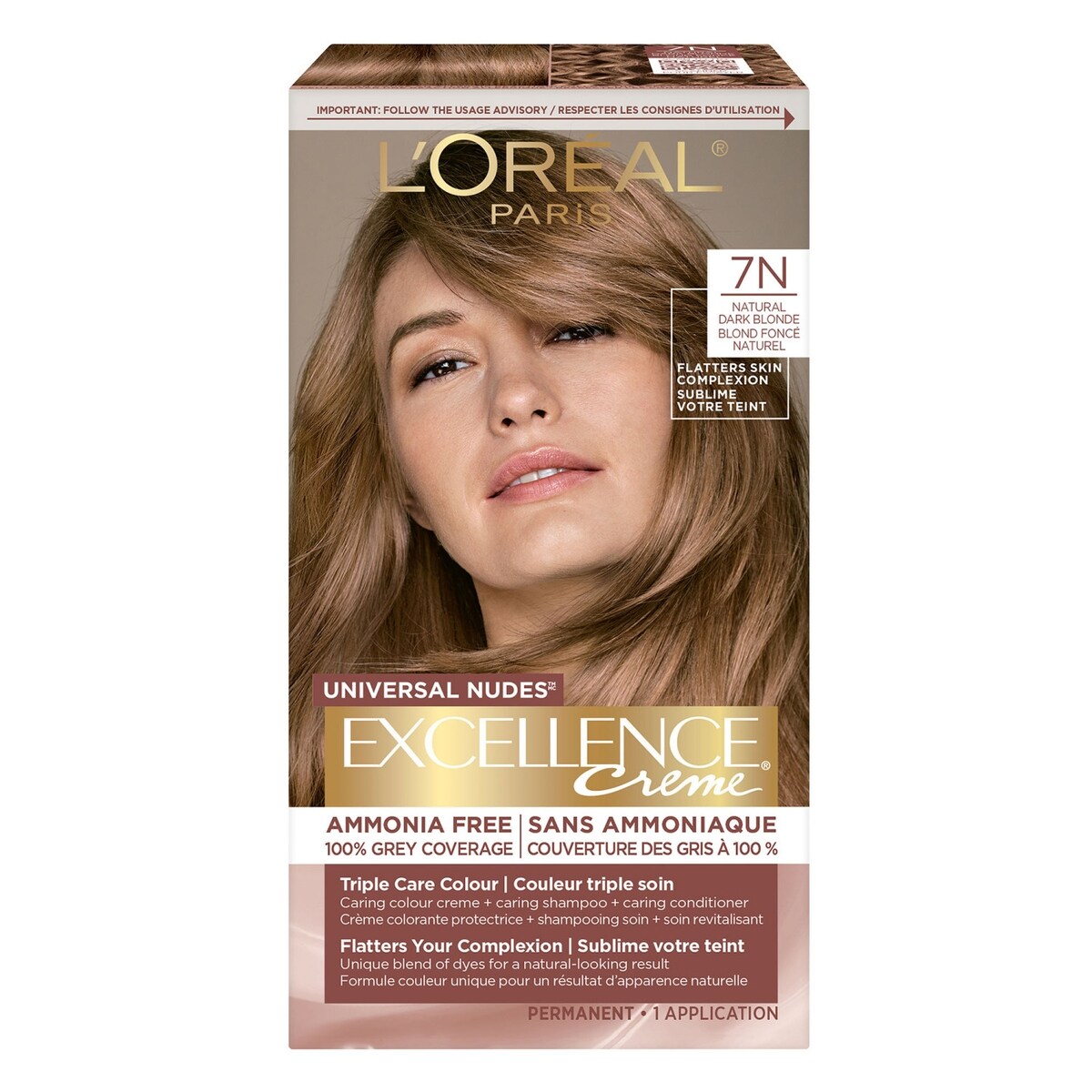 Excellence creme couleur triple soin 7n blond foncé naturel