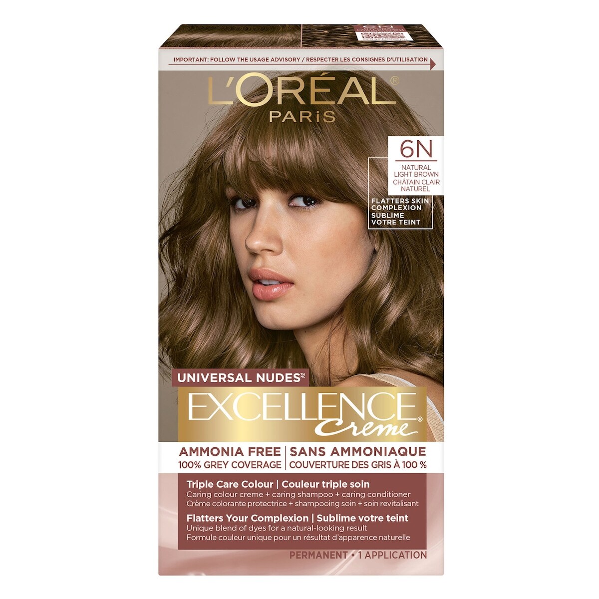 Excellence creme couleur triple soin 6n châtain clair naturel