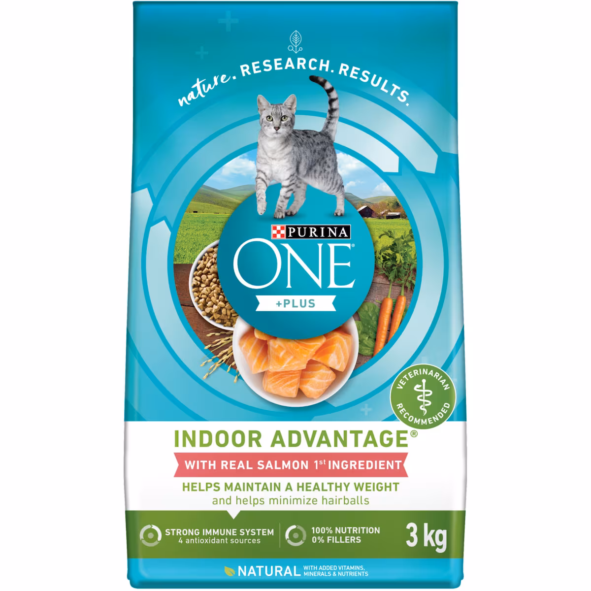 ONE Avantage Intérieur Saumon, Nourriture Sèche pour Chats 3 kg