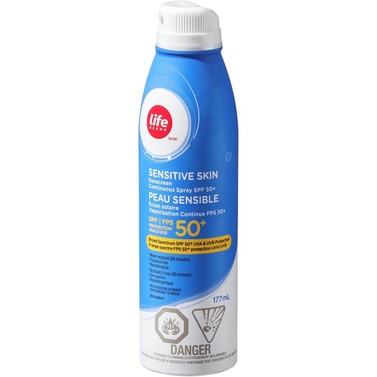 Écran solaire FPS 50+ en vaporisation continue pour les peaux sensibles